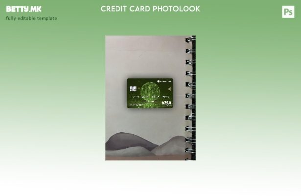 модерен стил USA Commerce bank visa класичен шаблон за фотографски изглед на кар